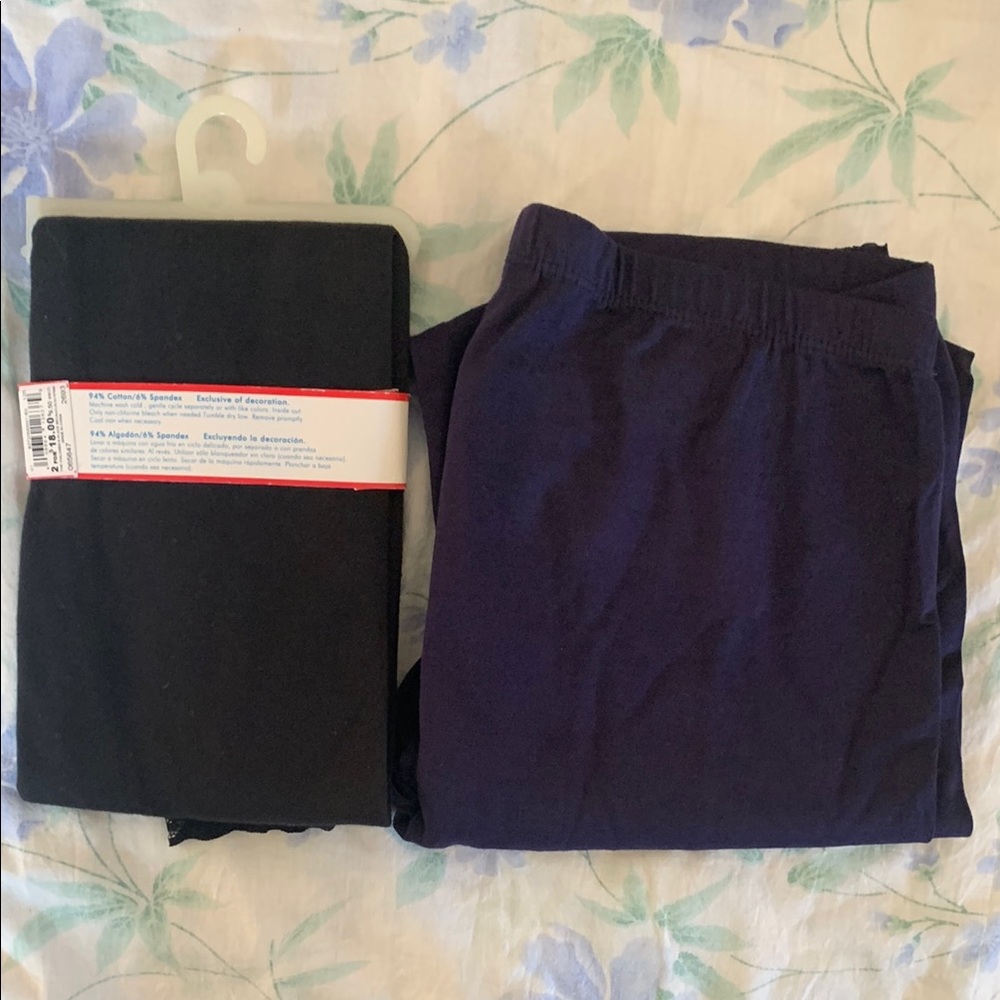 The Children's Place Black and Navy Full-Length Leggings